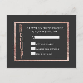 Chic Faux Ro Guld OSA Postcard Inbjudan Vykort
