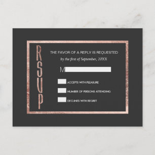 Chic Faux Ro Guld OSA Postcard Inbjudan Vykort