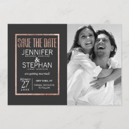 Chic Faux Rosa Guld Save the Dates Spara Datumet