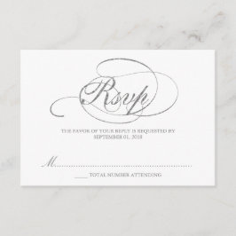 Chic Faux Silver Foil Bröllop OSA Template Kort