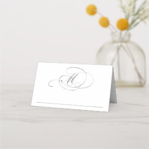 Chic Faux Silver Foil Bröllop Place Card-mall Placeringskort