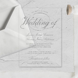 Chic Faux Silver Foil Script Bröllop