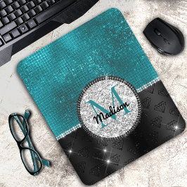 Chic faux Silver Glitter Turcos Black monogram Musmatta