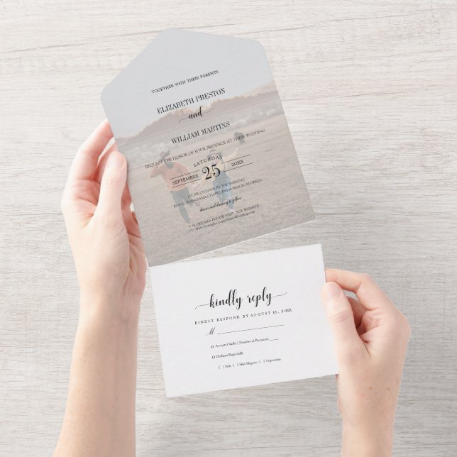 Chic Faux Vellum Effect Photo Bröllop med OSA (Tearaway)