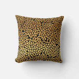 Chic Fauxguld omkullkastar modern blommigt Kudde