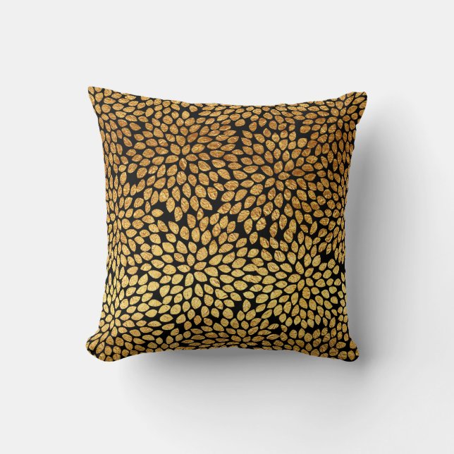 Chic Fauxguld omkullkastar modern blommigt Kudde (Framsida)