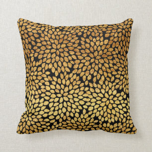 Chic Fauxguld omkullkastar modern blommigt Kudde