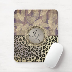 Chic Feathers with Leopard Print Monogram Musmatta