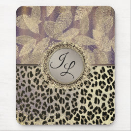 Chic Feathers with Leopard Print Monogram Musmatta