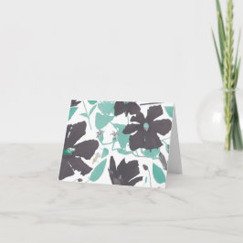 Chic Feminin Grått-Blommönster Kort