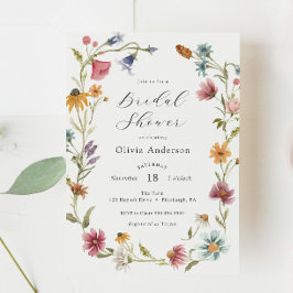 Chic Feminine Wildblomma Möhippa Inbjudningar