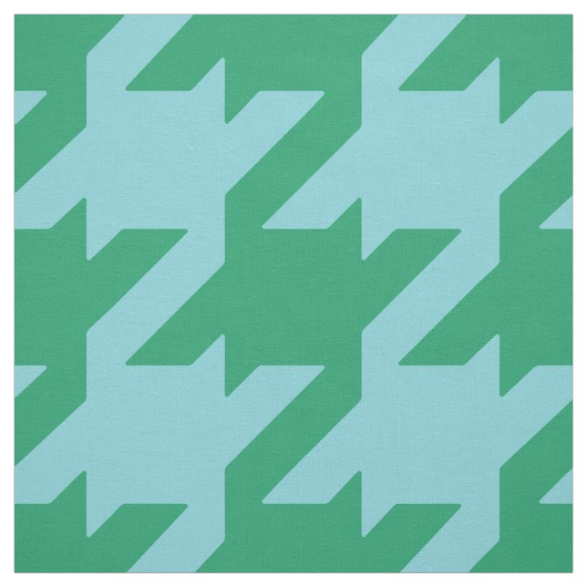 Chic-fet grönt-turkos-houndstooth mönster tyg (Provkarta)