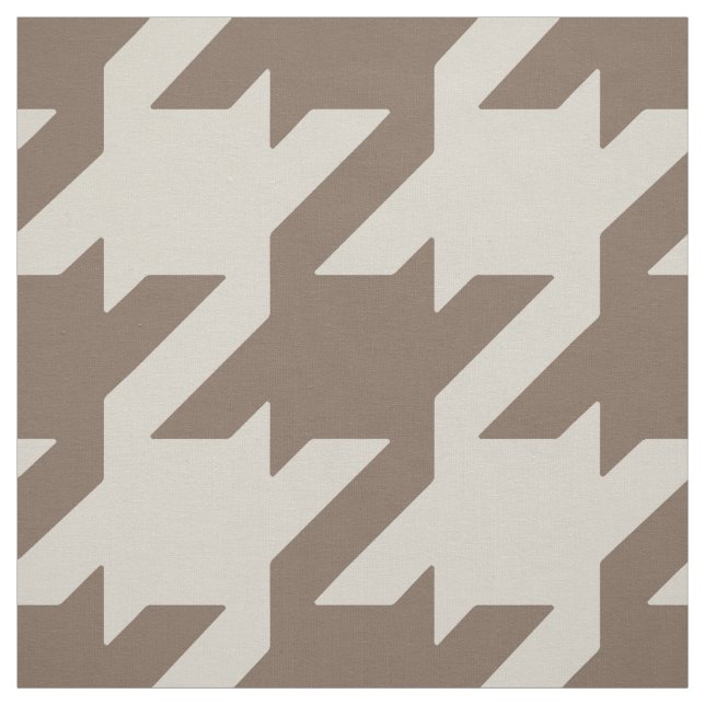 Chic fet neutralt beige brun houndstooth mönster tyg (Provkarta)