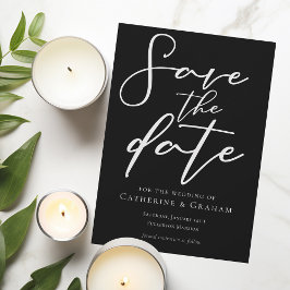 Chic, fet, svart, vit typografi spara datumet