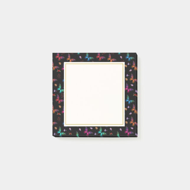 Chic Finare Butterflies Mönster Post-it Block (Framsida)