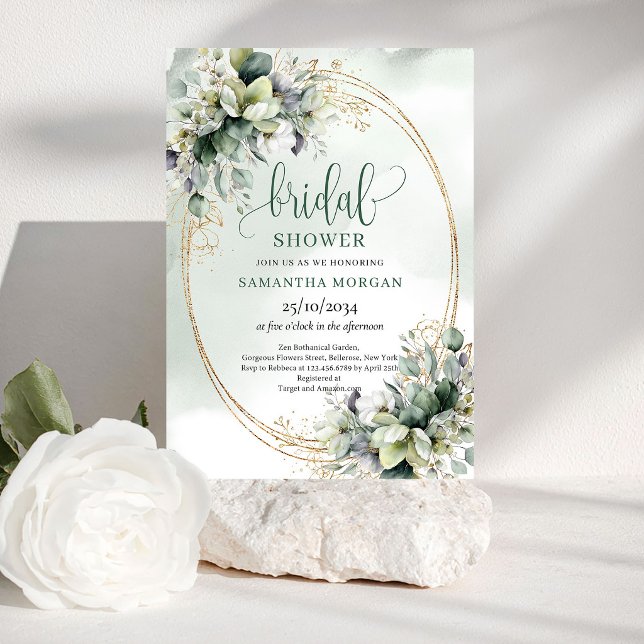 Chic firande Boho Guld Bröllopsdusch Inbjudan (Chic Celebration Boho Gold Bridal Shower Invitation)