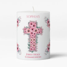 Chic First Heliga Communion Girl Rosa Flower Kor