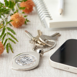 Chic fjäderblomsterkrans Bröllop  Swirl Silverfärgad Nyckelring