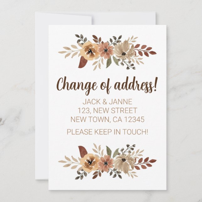 Chic Flora Flyttmeddelande Korthållare Meddelande (Framsida)