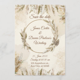 Chic Floral Wedding Invitation – Modern card Inbjudningar
