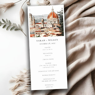 Chic Florence Cathedral Italien Bröllopsprogram Inbjudningar