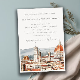 Chic Florence Cathedral Italien Rehearsal Dinner Inbjudningar