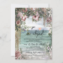 Chic Flowers Ocean Bröllop Elopement Inbjudningar