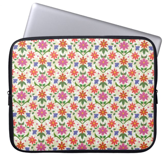 Chic Flowers och Polka dots på Ecru Laptop sleeve (Framsidan)