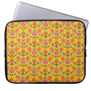 Chic Flowers och Polka dots på Yello Laptop sleeve