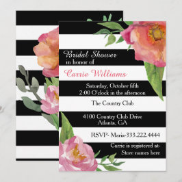 Chic Flowers och Rand Inbjudningskort för möhippan