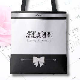 Chic Flute Boutique Svart och Vit Musiker Tote Tygkasse