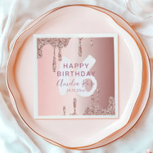 Chic Födelsedag Rose Guld Glitter