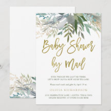 Chic Foliage| Babyvisningsprogram efter Post Guld-