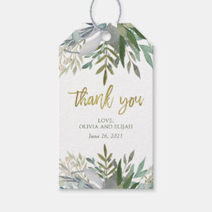 Chic Foliage BRÖLLOP TACK Presentetikett