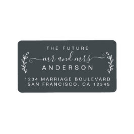 Chic Foliage Future, fru Bröllop Returadress Adressetikett