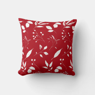 Chic Foliage Red and White Kudde