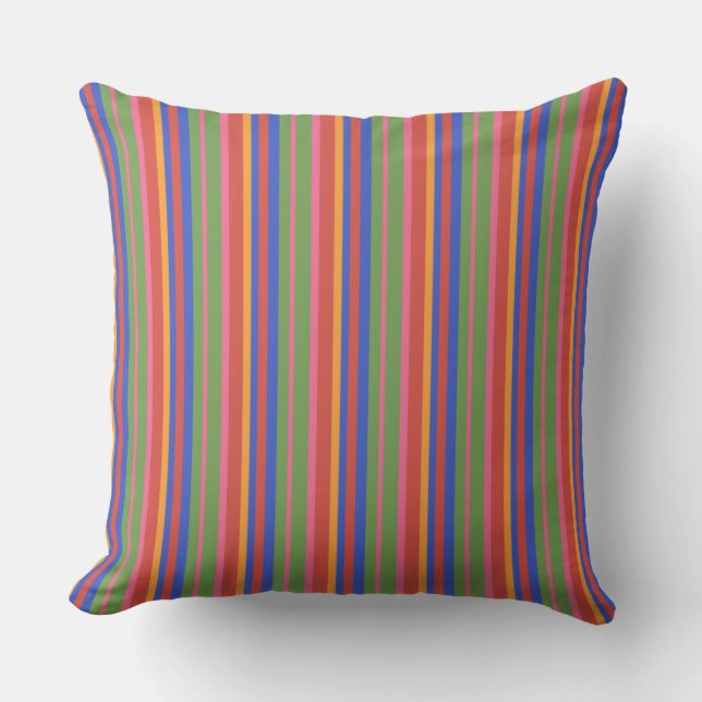 Chic Folk Art Collection Stripe Pillow eller Cushi Kudde (Framsida)