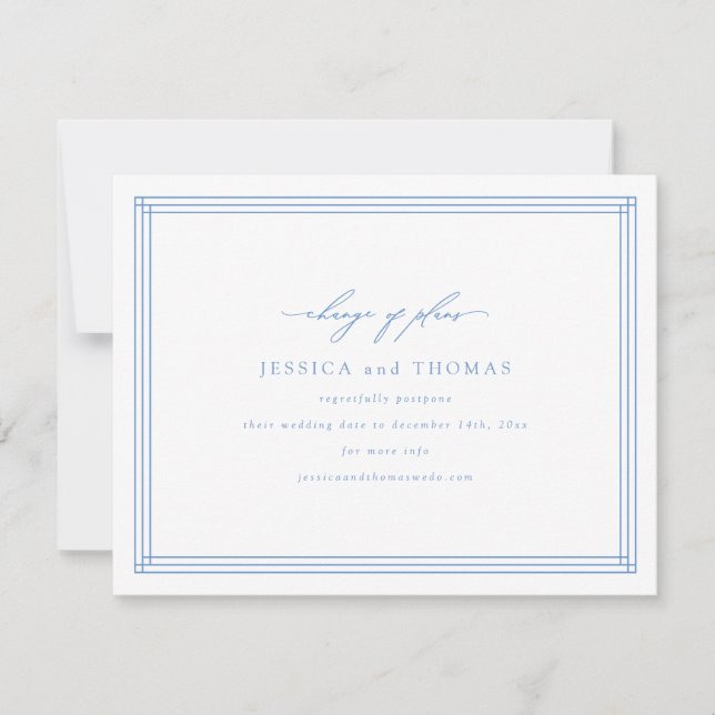 Chic fönster Bröllopsförsening Ändra datum Meddelande (Framsida)