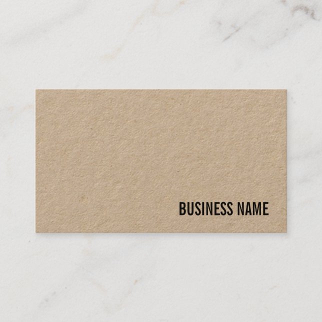 Chic för äkta Kraft Papper Modern Template Profess Visitkort (Framsida)