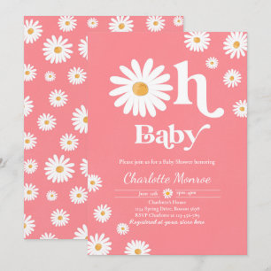 Chic för babyskor för daisy Bohemian Blommigt Bab Inbjudningar