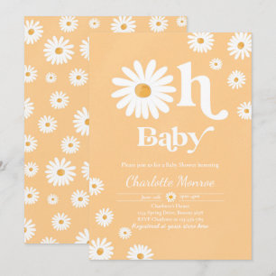 Chic för babyskor för daisy Bohemian Blommigt Bab Inbjudningar