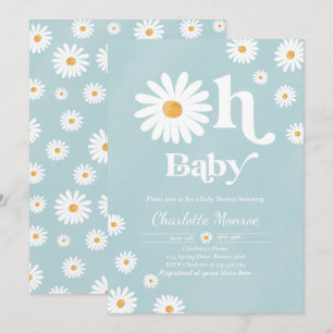 Chic för babyskor för daisy Bohemian Blommigt Bab Inbjudningar