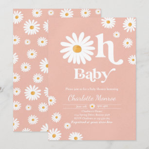 Chic för babyskor för daisy Bohemian Blommigt Bab Inbjudningar