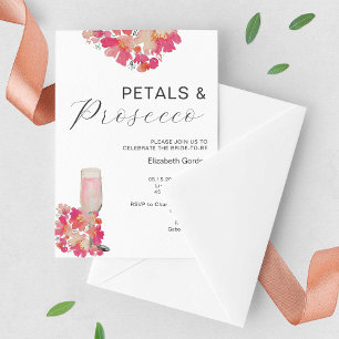 Chic för Blommigt av Petals- och Proseccos Möhippa Inbjudningar