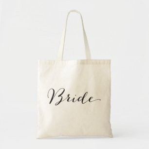 Chic för brickskript Brudens sida Bröllop Tote Bag Tygkasse