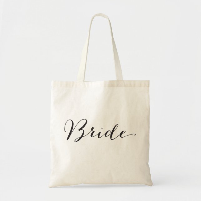 Chic för brickskript Brudens sida Bröllop Tote Bag Tygkasse (Framsidan)