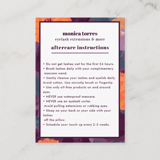 Chic för Burgundi-Blommigtar efterhandsinstruktion Visitkort (Framsida)