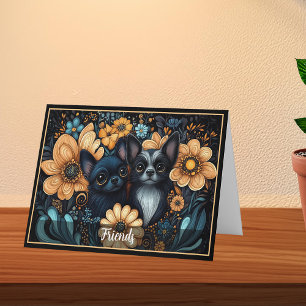 Chic för Chihuahua Friends Art nouveau Note Cards Tack Kort