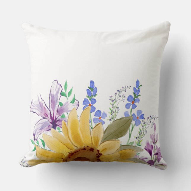 Chic för den moderna blommigtens dekorativa trendi kudde (Framsida)