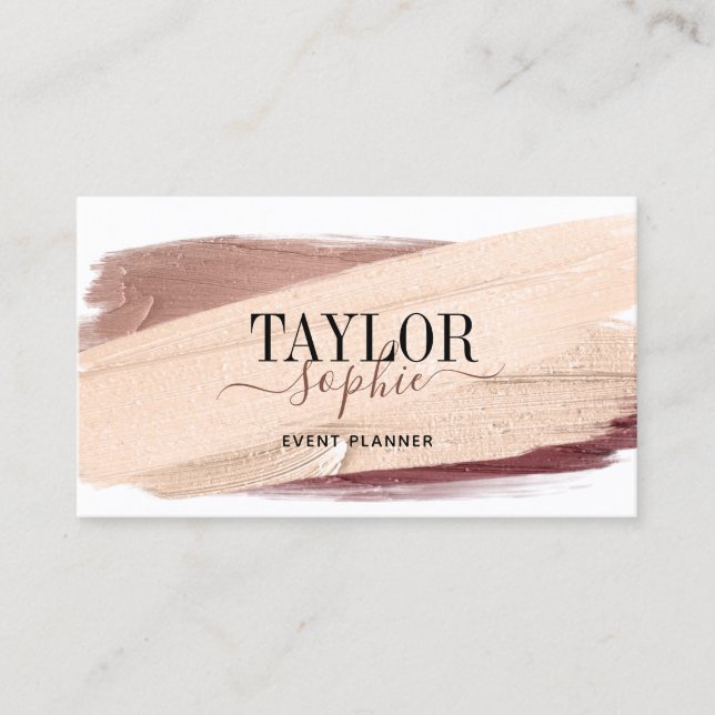 chic för elegant av moderna jordtoner visitkort (Framsida)